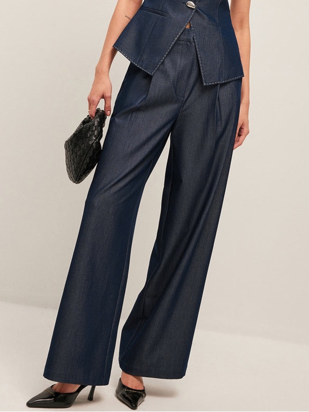 Commense High-Waisted Pleated Wide-Leg Pants